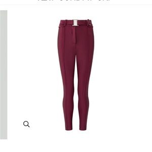 My Sunday Ski Slalom Ski Pants with Decorative Buckle in Burgundy